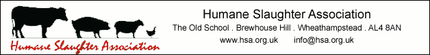 Humane Slaughter Association (and Council of Justice to Animals)