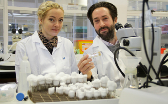 Cherry Healey Visits Researcher Daimark Bennet as part of the OVery