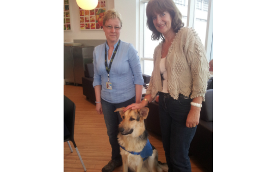 Pledger Christine with guide dog Rex