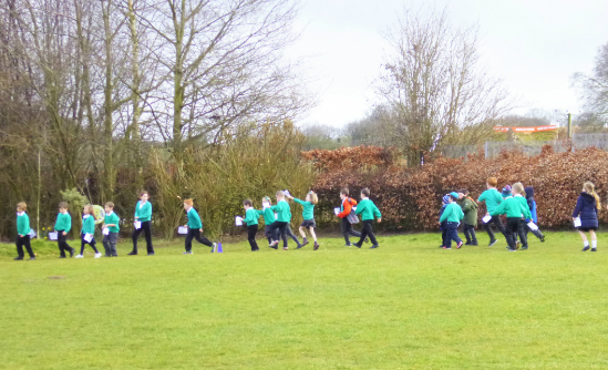 Lyng Primary School children on their sponsored walk