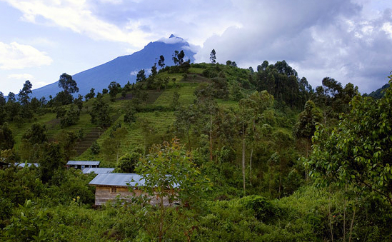 Village at the edge of Virunga National Park